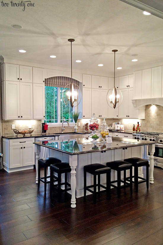 White kitchen with dark accents