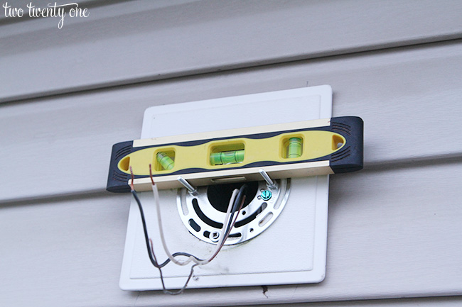 installing outdoor light