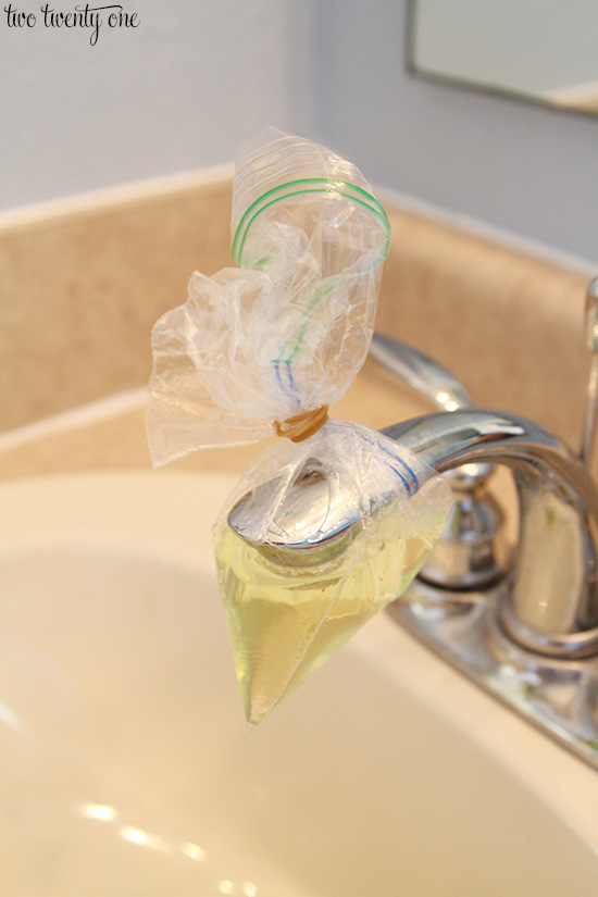 how to remove calcium build up from faucet