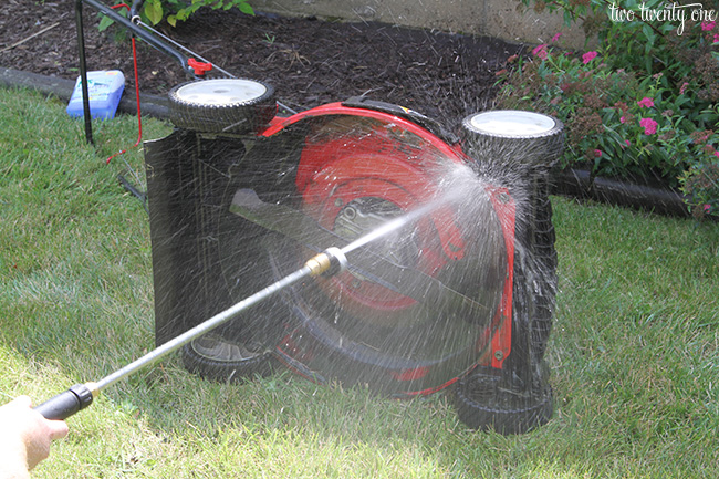 power washing lawn mower