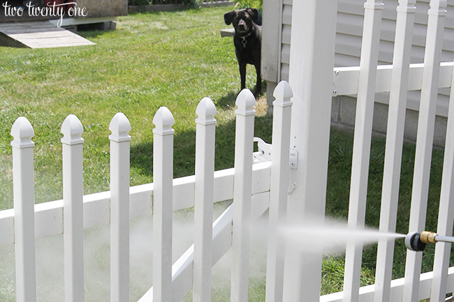 pressure washing fence