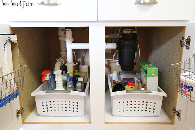 under kitchen sink after