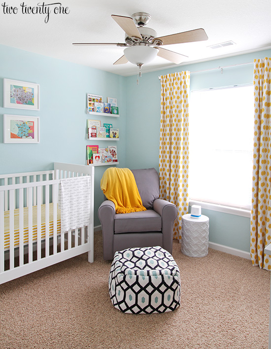 Blue and shop yellow nursery