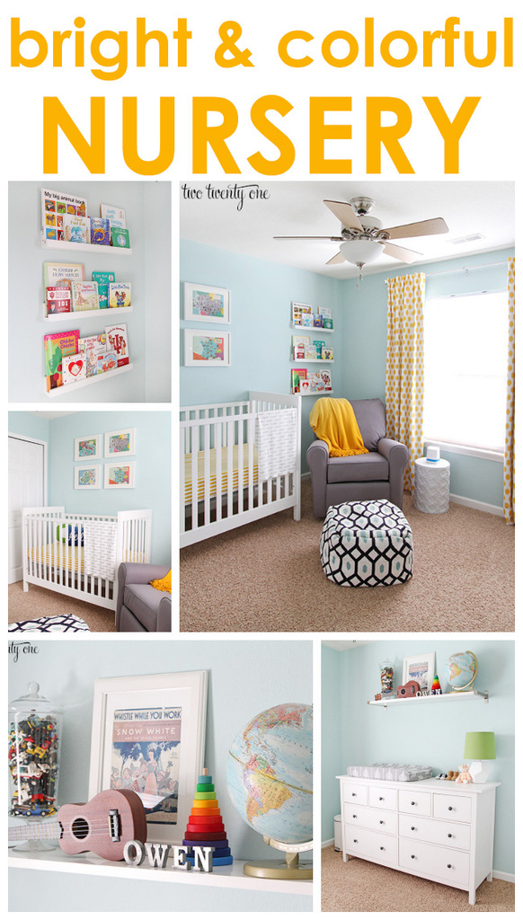 LOVE this bright and colorful nursery!