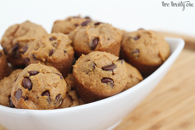 mini pumpkin chocolate chip muffins 2