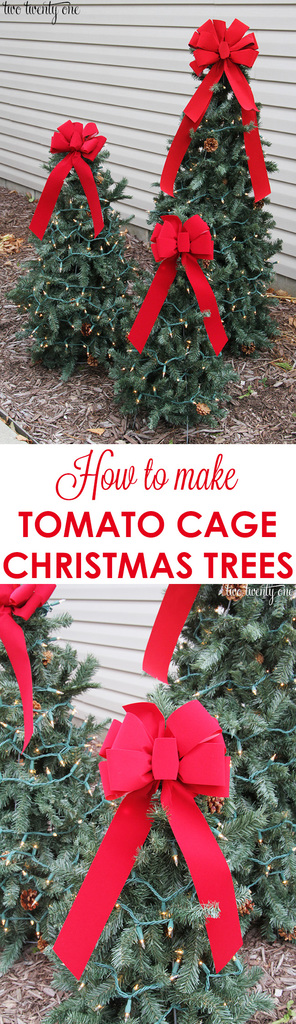 How to make tomato cage Christmas trees! Plus, how to make three different sizes!