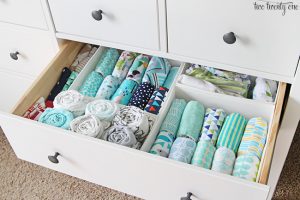 how to organize burp cloths