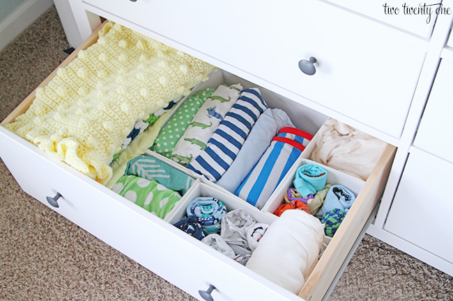 Nursery Dresser Organization, How To Organize 6 Drawer Baby Dresser