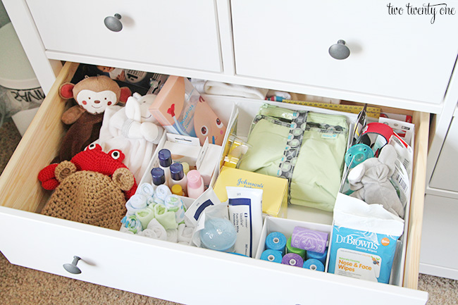 Nursery Dresser Organization