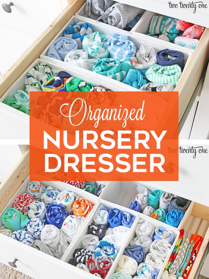 Organized nursery dresser