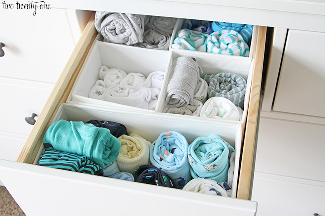 best way to organize baby dresser