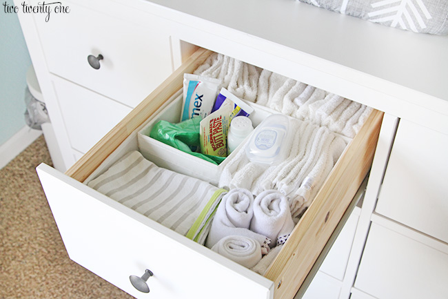 Nursery Dresser Organization