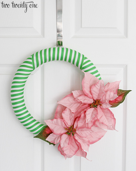 pink and green holiday wreath 550