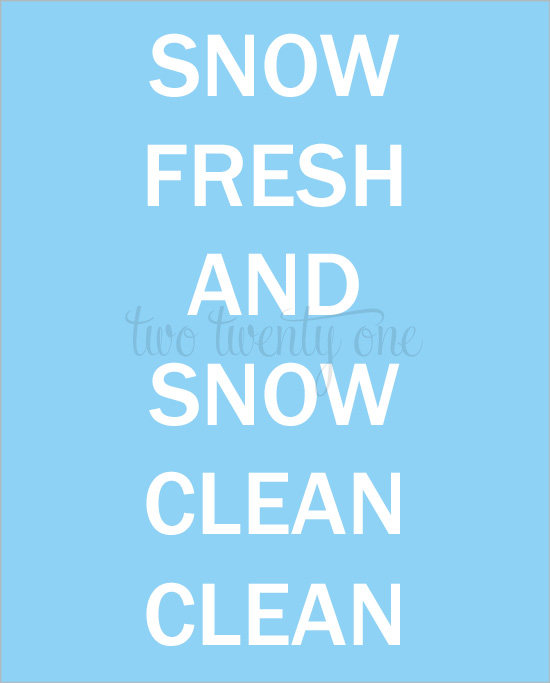 Snow Fresh, Snow Clean Printable