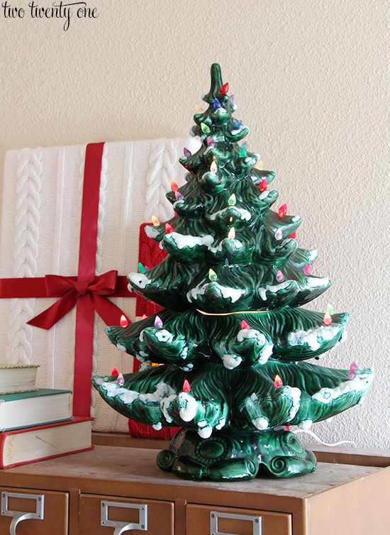 green ceramic christmas tree