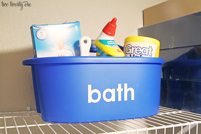 bathroom cleaning caddy