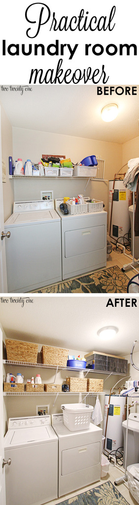 Practical laundry room makeover! Double the storage space!