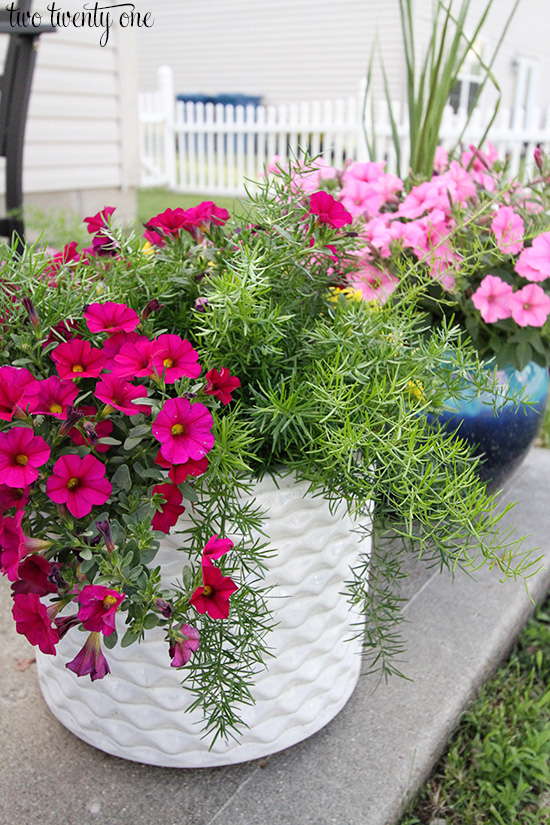 white patio planter