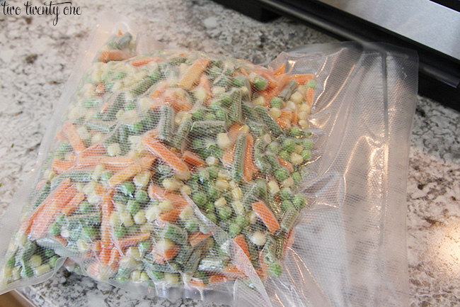 freezing vegetables with foodsaver