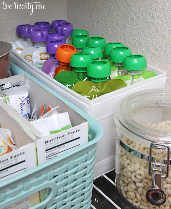 fruit and vegetable pouch storage