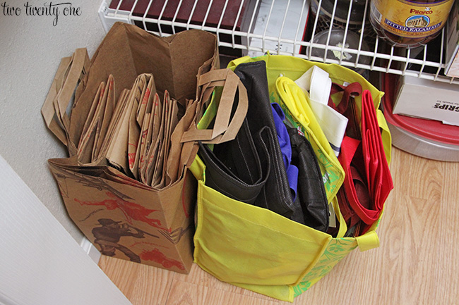 reusable bag storage
