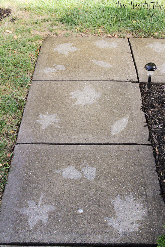 leave stencil on walkway