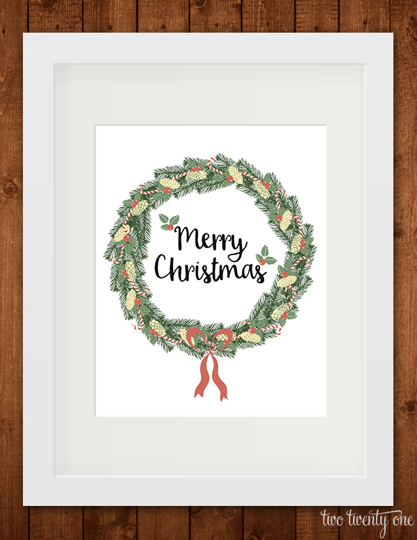 Merry Christmas printable in frame