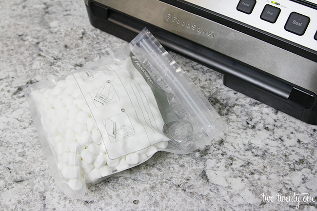 storing marshmallows with foodsaver