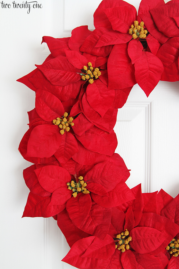 DIY poinsettia wreath