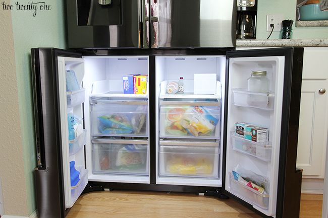 Samsung Flex Fridge lower compartments