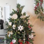 Tabletop Christmas tree with sentimental ornaments