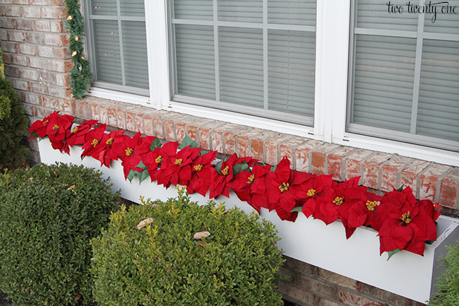 window box decorated for christmas