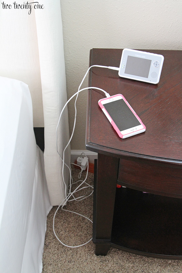 How to Easily Hide Bedside Cords - Organization Obsessed