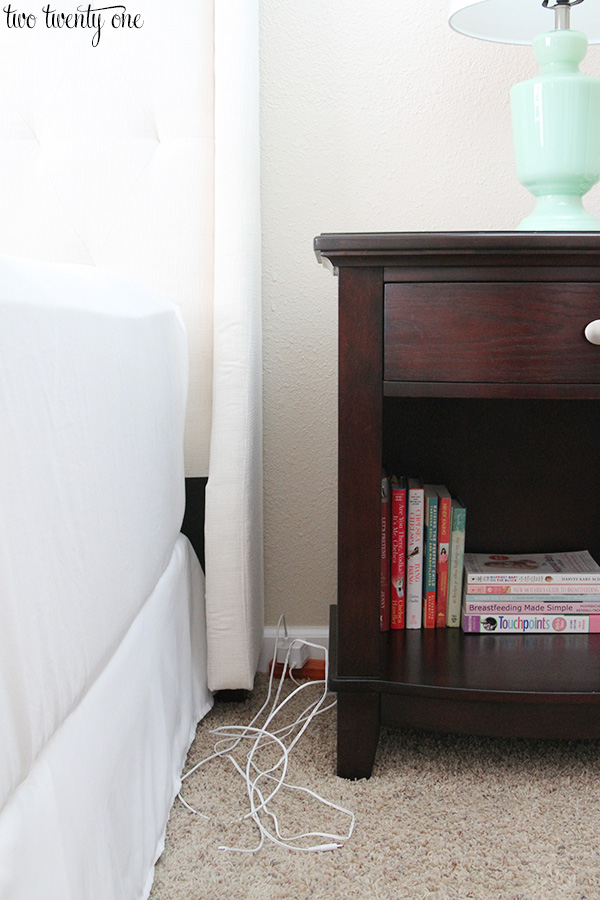 How to hide and organize bedside cords!