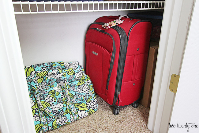 linen closet luggage storage