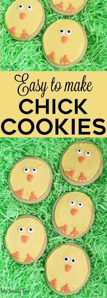 Easy to make chick cookies! Perfect for Easter!