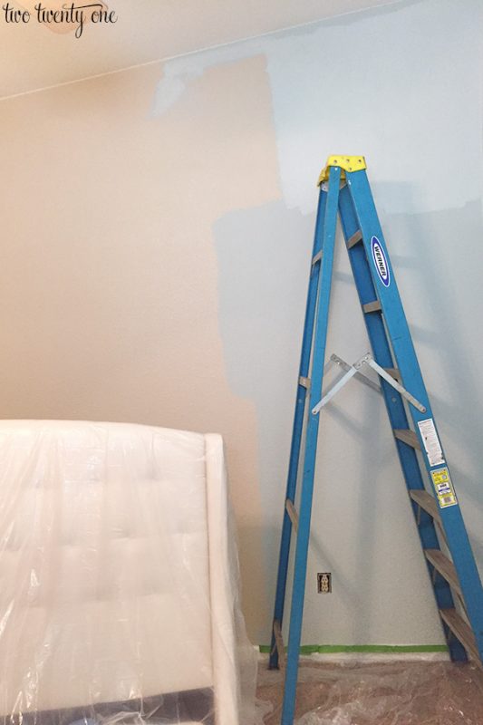 Sherwin Williams Sea Salt Color de la pared del dormitorio principal