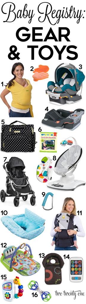 Gear and toys to put on your baby registry! Great ideas!