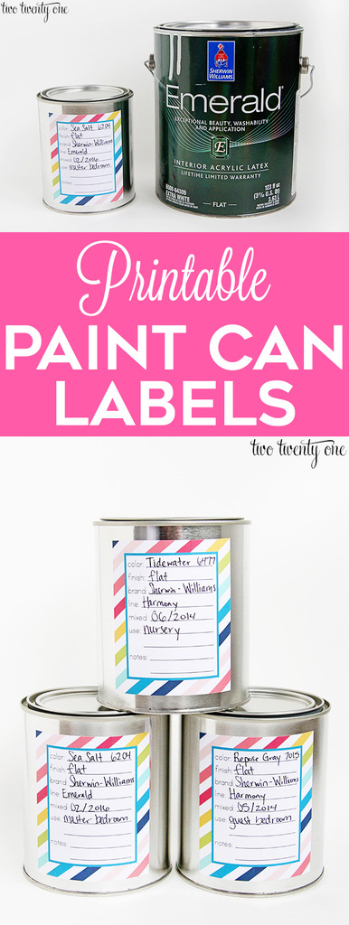 FREE printable paint can labels!