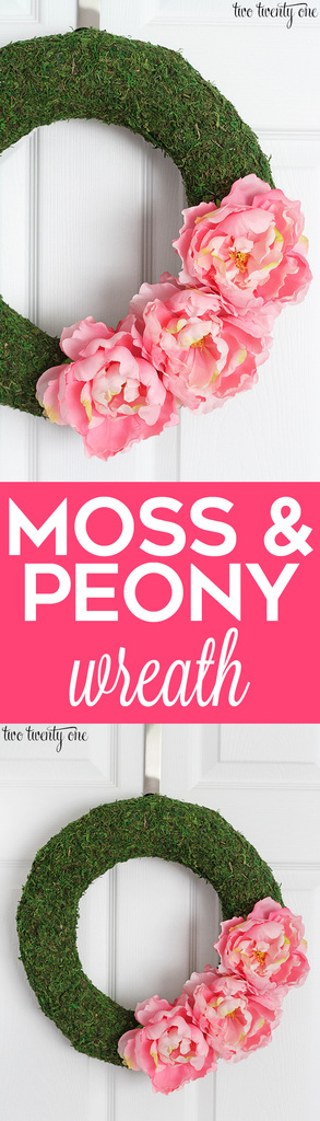 Beautiful moss and peony wreath! Easy to make!