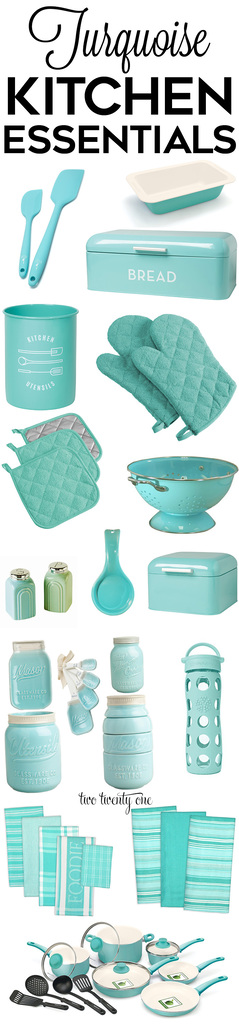 Mint Blue Kitchen Accessory Gift Guide; 20 Teal & Turquoise Accessories