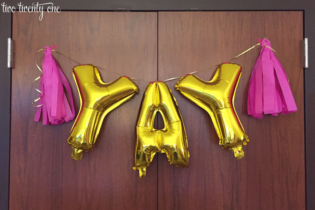 Yay gold balloons for bachelorette party