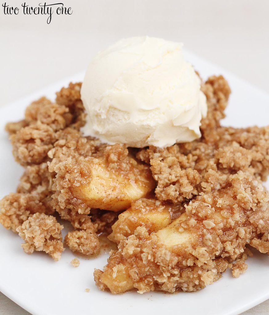 Delicious caramel apple crisp!