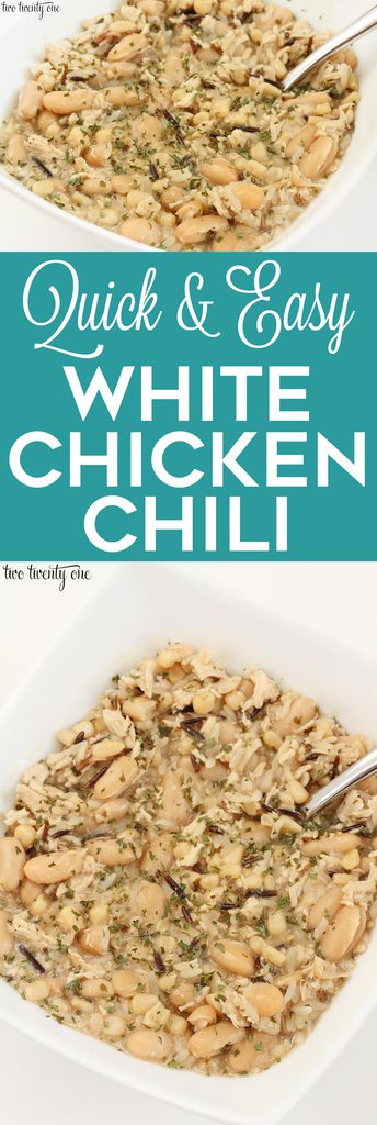 Quick and easy white chicken chili recipe! Perfect for fall and winter meals!