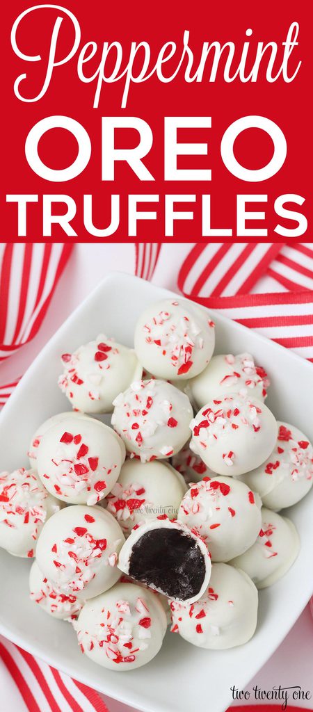 Peppermint Oreo Truffles! Delicious holiday treats with only 5 ingredients!
