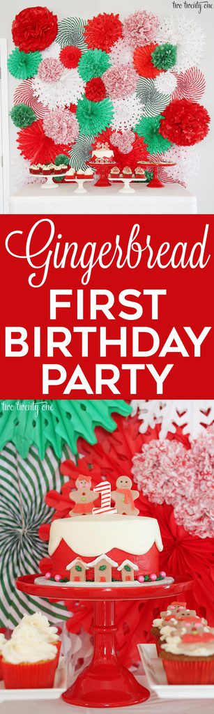 Gingerbread first birthday party! Perfect for a December birthday!