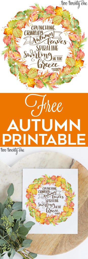 Free autumn printable! Free fall printable!