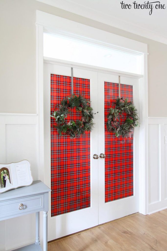 Decorating French Doors for Christmas