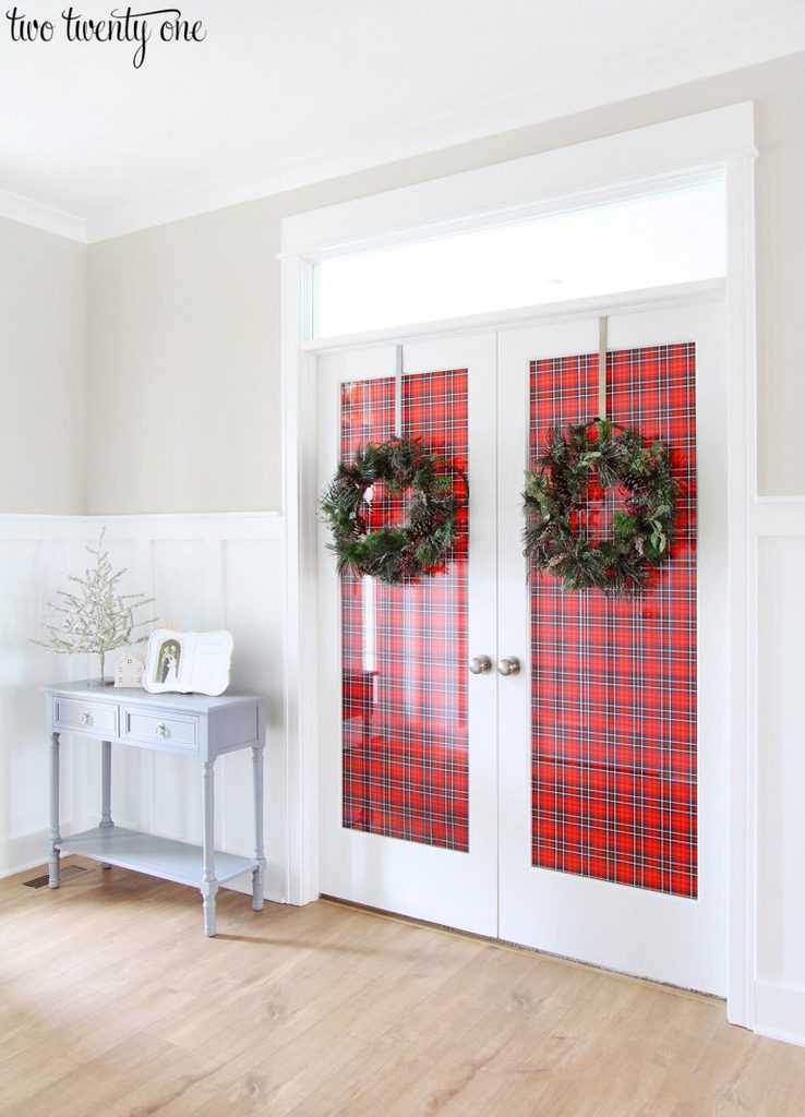 Decorating French Doors for Christmas