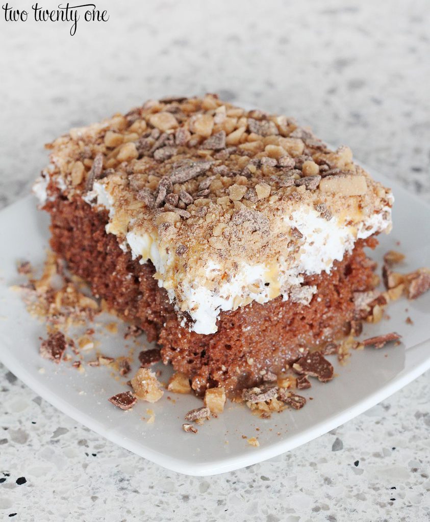 Chocolate Salted Caramel Toffee Cake